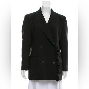 MSGM black ruffle double breasted blazer - size IT 46 (US 10) NWOT
